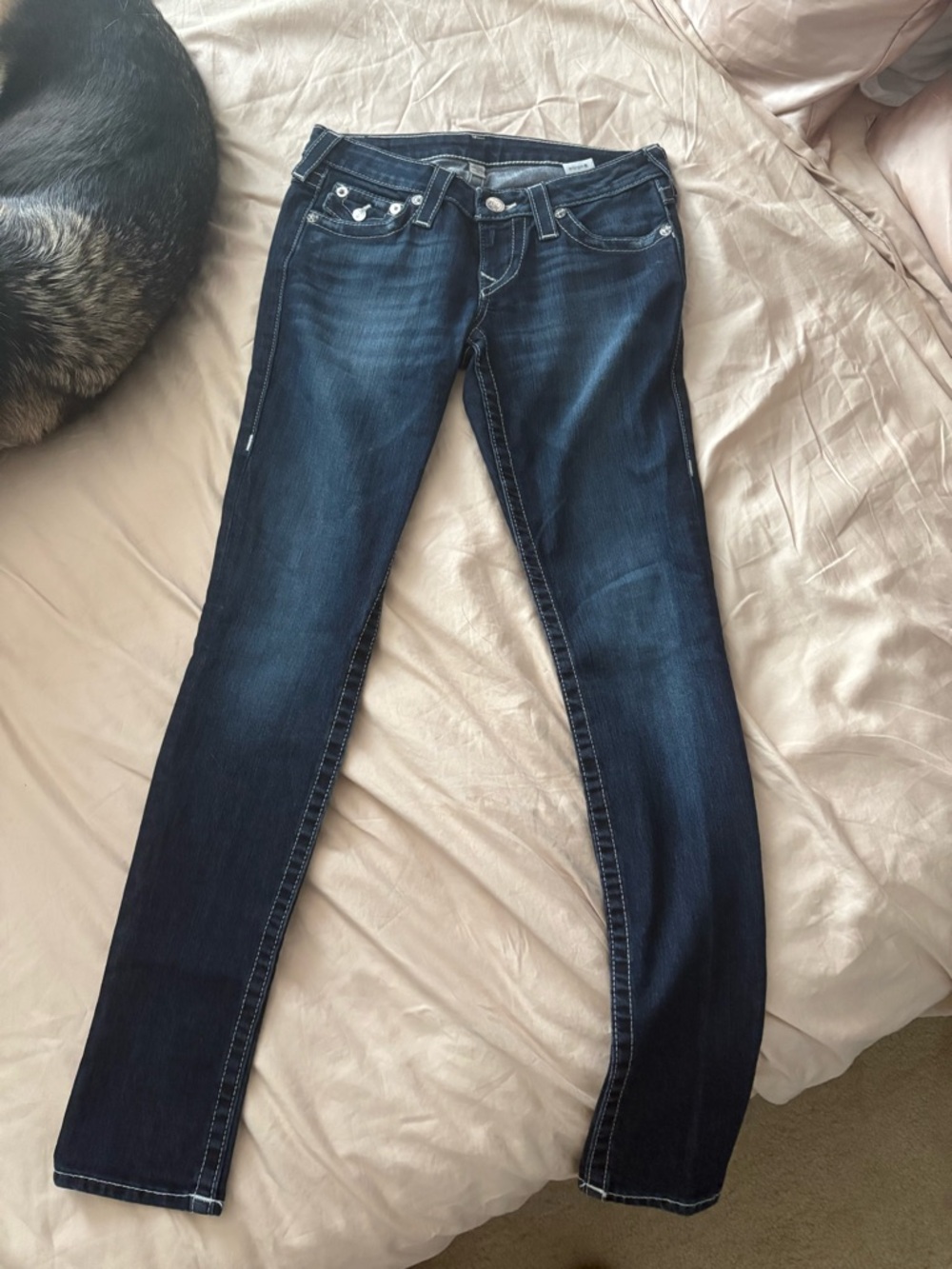 True Religion Women's Dark Blue Stretch Slim Jeans Sz 27